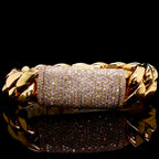 Solid 20MM Cuban Bracelet with 5 CT Diamond Lock 14K