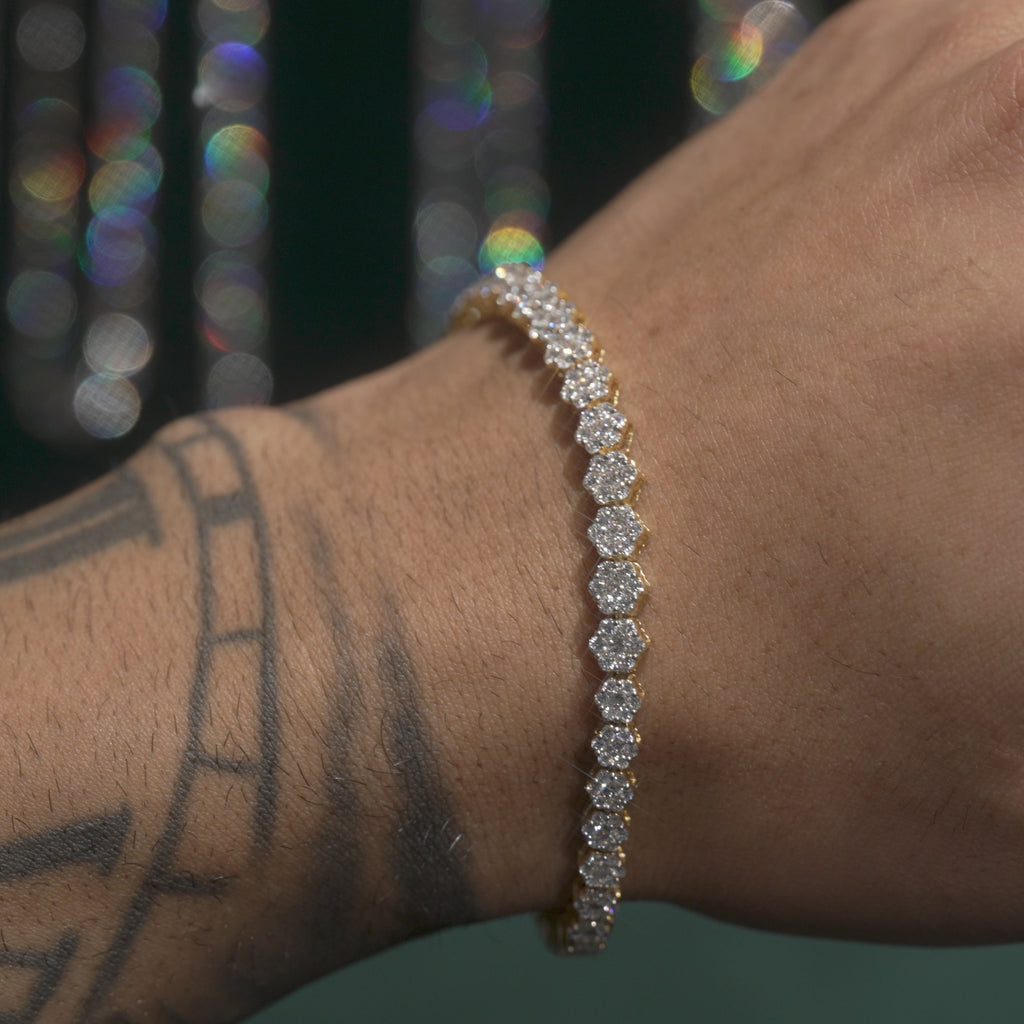VVS Diamond Flower Set Gold Bracelet