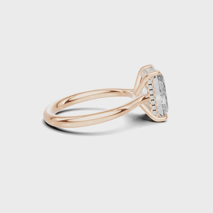 3.5 CT Radiant Cut Solitaire with Hidden Halo