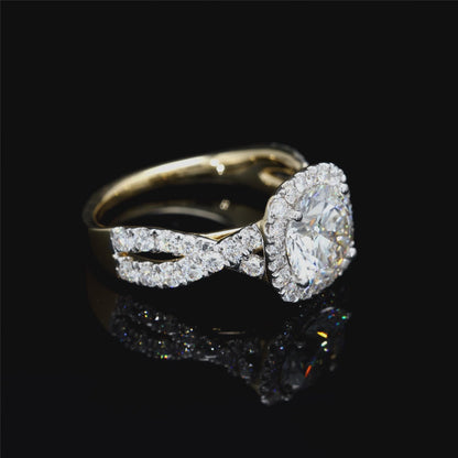 Cushion Lab Diamond Fancy Halo Ring