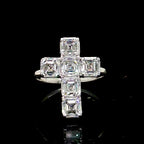 Asscher Diamond Cross Ring