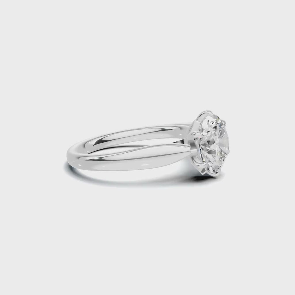 2 CT Round Brilliant Petal Solitaire Diamond Ring