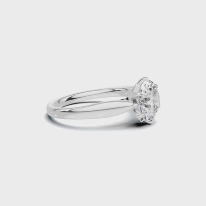 2 CT Round Brilliant Petal Solitaire Diamond Ring