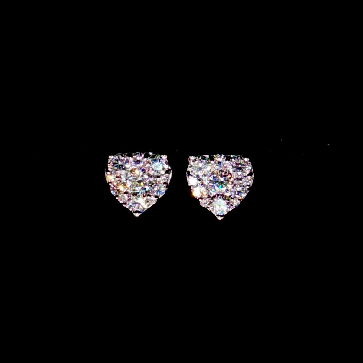 7MM Lab Diamond Heart Earrings 14K Gold