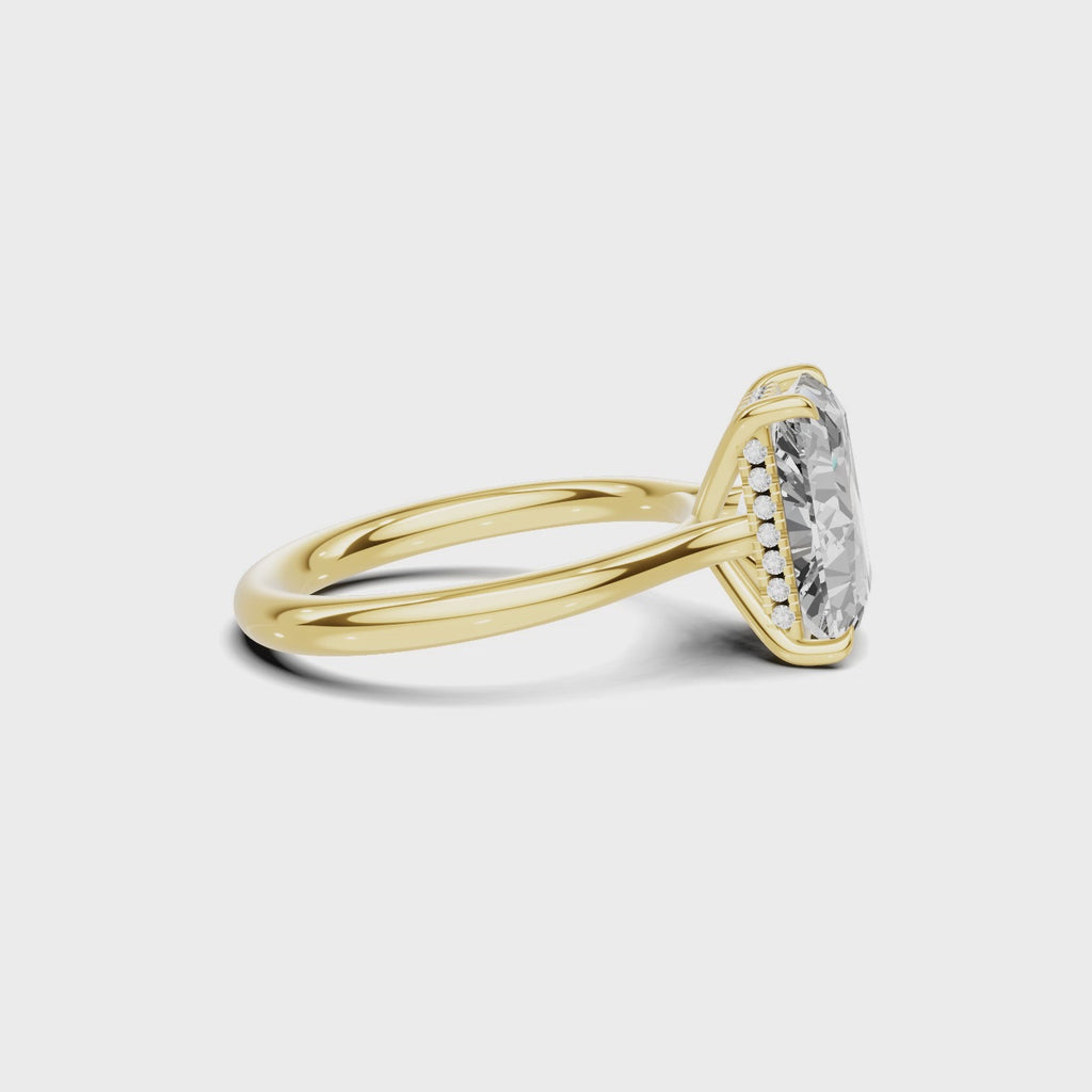 3.5 CT Radiant Cut Solitaire with Hidden Halo