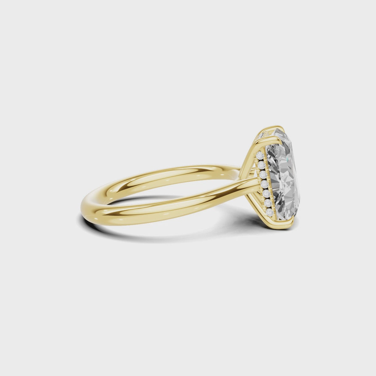 3.5 CT Radiant Cut Solitaire with Hidden Halo