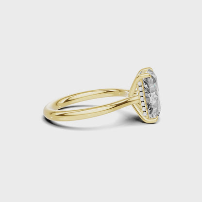 3.5 CT Radiant Cut Solitaire with Hidden Halo
