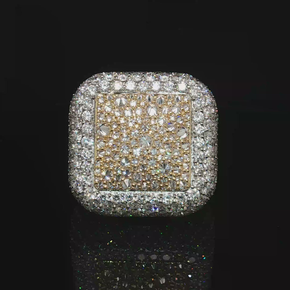 Diamond Mens Ring 10 CT Inverted 14k Gold