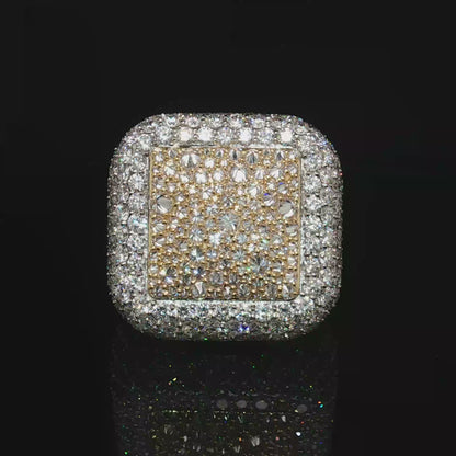 Diamond Mens Ring 10 CT Inverted 14k Gold