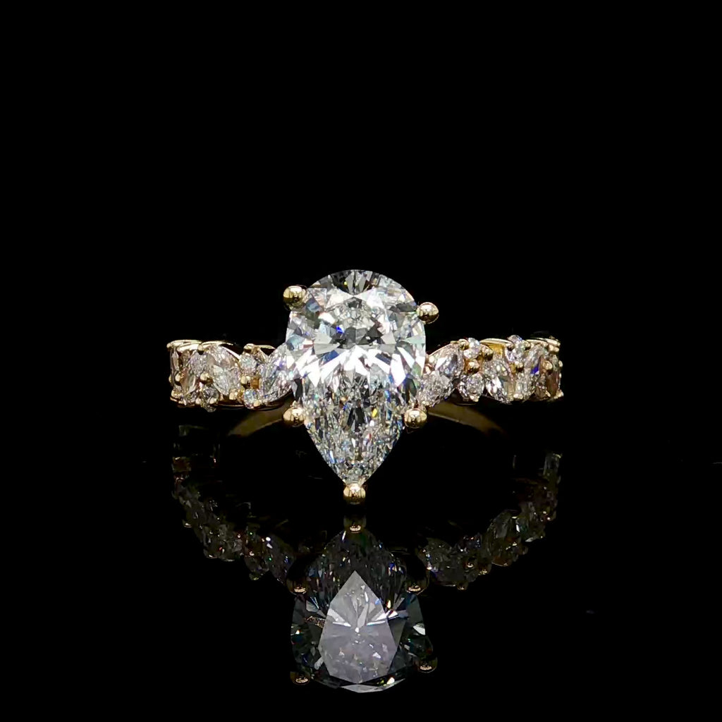 Diamond Pear Cut Engagement Ring