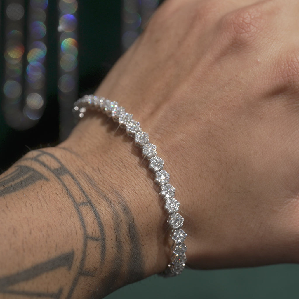 VVS Diamond Flower Set Gold Bracelet