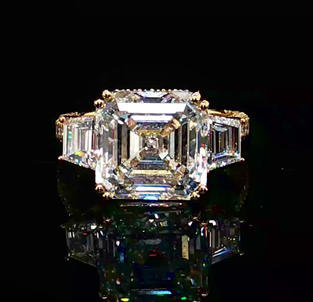 Asscher Cut Hidden Halo Engagement Ring