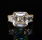 Asscher Cut Hidden Halo Engagement Ring