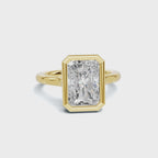 Modern 3 CT Radiant Cut Bezel Solitaire Ring