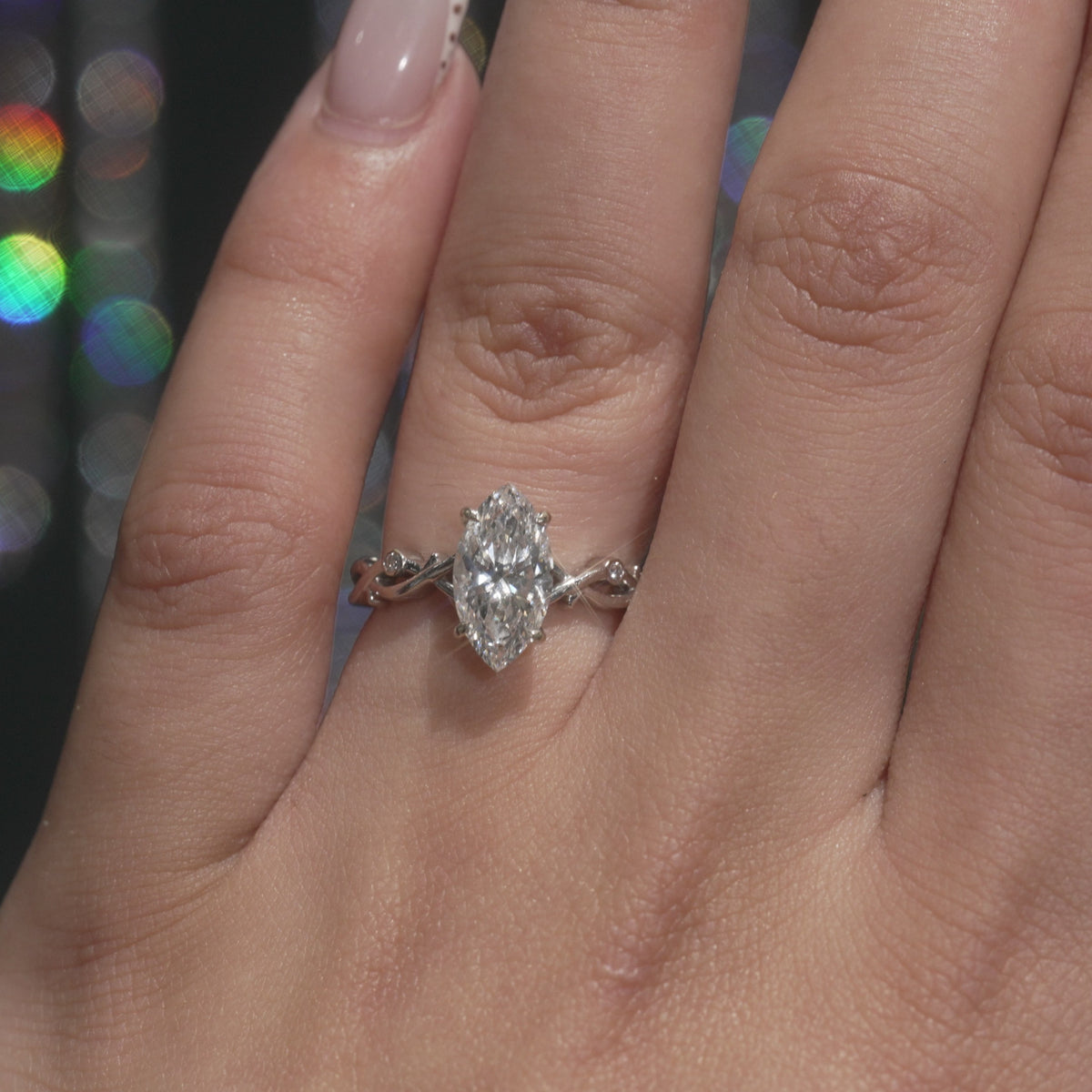 2.00CTW Marquise Diamond Thorn Engagement Ring