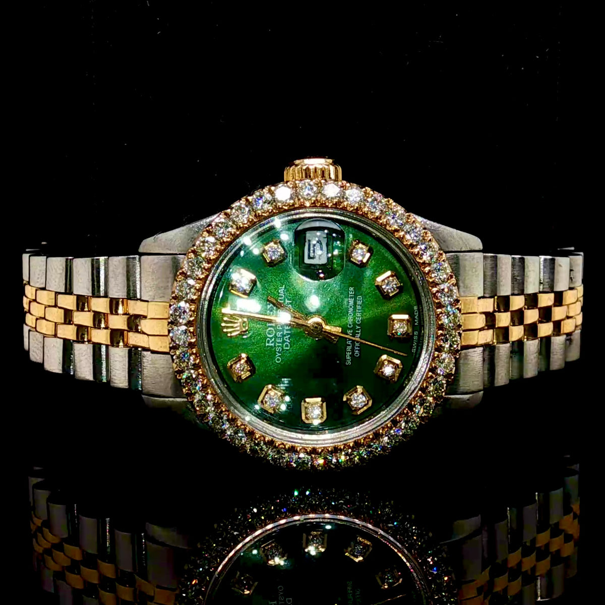 Ladies Rolex Datejust 26MM with 2 CTW Diamond Bezel