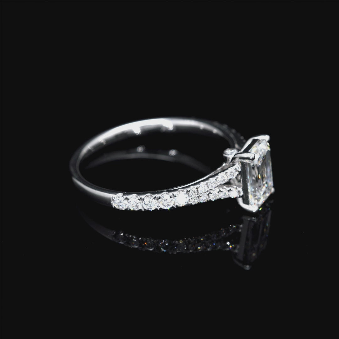 Emerald-Cut Lab Diamond Solitaire Ring