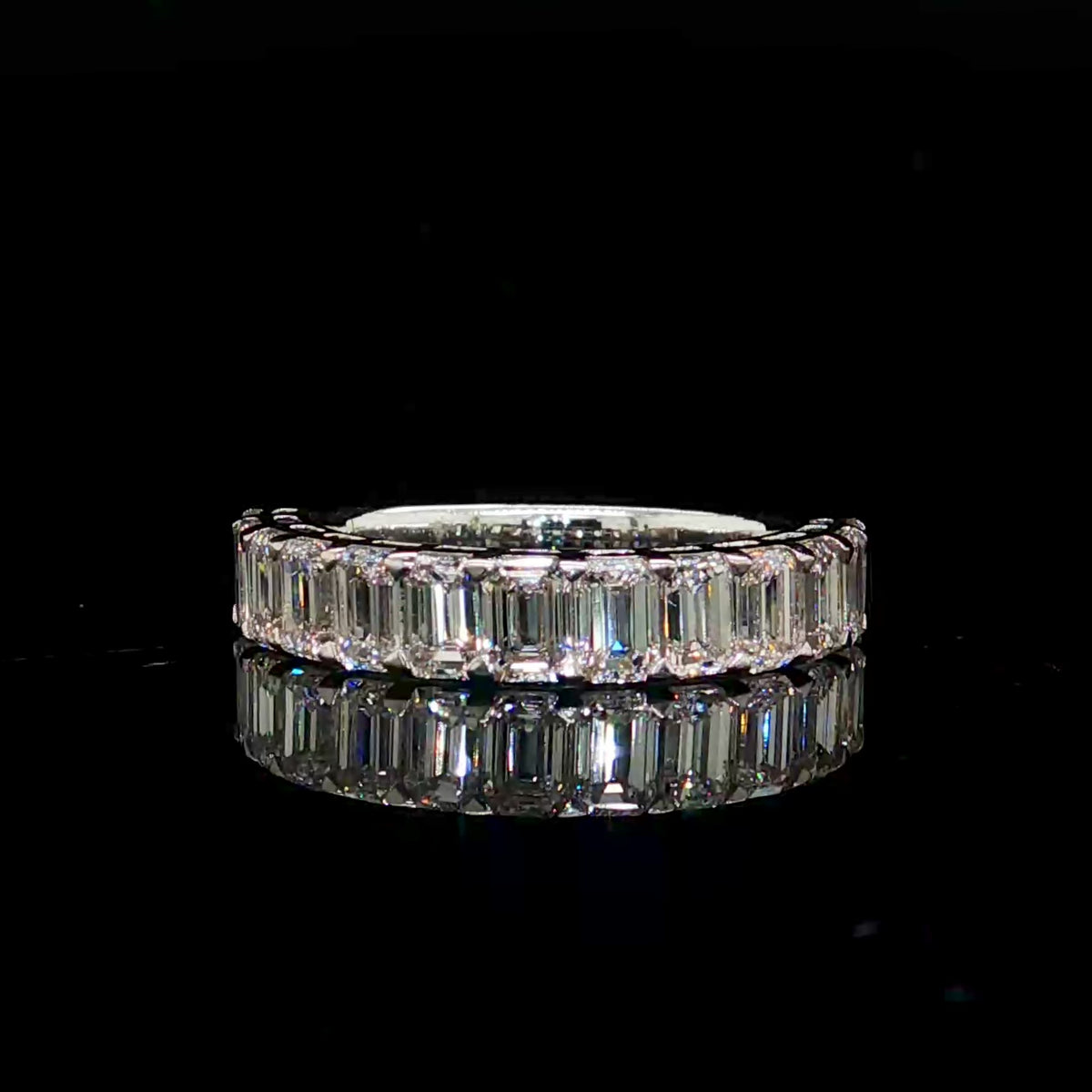 2CT Emerald Half Eternity Engagement Band