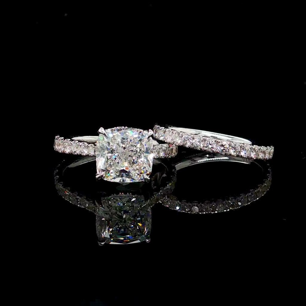 Cushion Cut Diamond Halo Engagement Ring