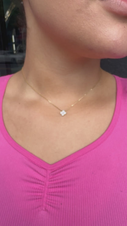 Clover Pendant Diamond Necklace