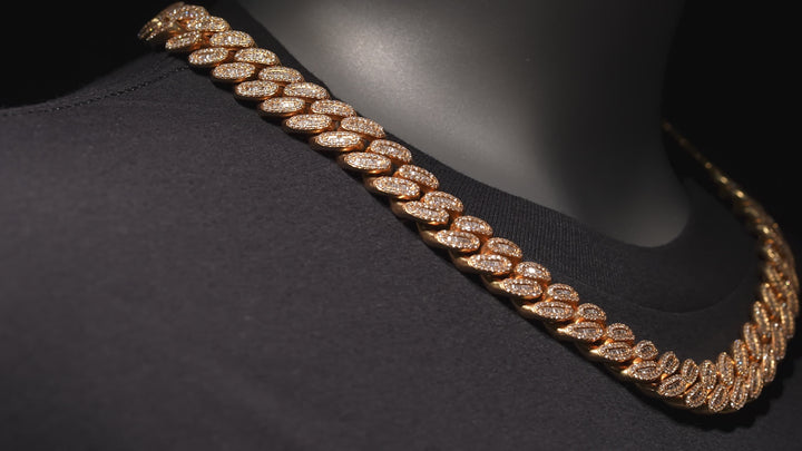 14MM Baguette Diamond Cuban Link Chain