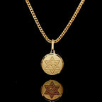 14K Solid Star of David Medallion