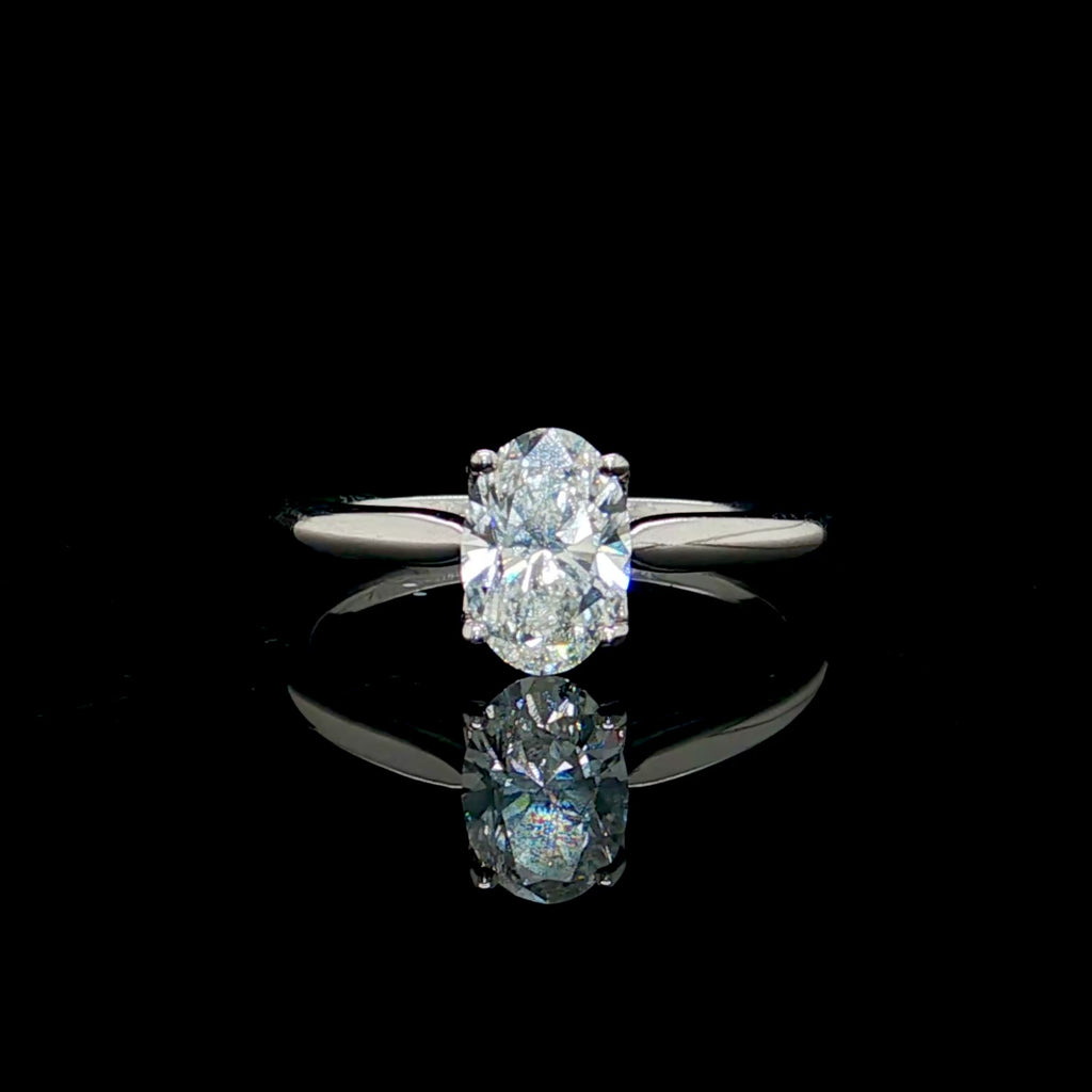 1CT Diamond Oval Engagement Ring