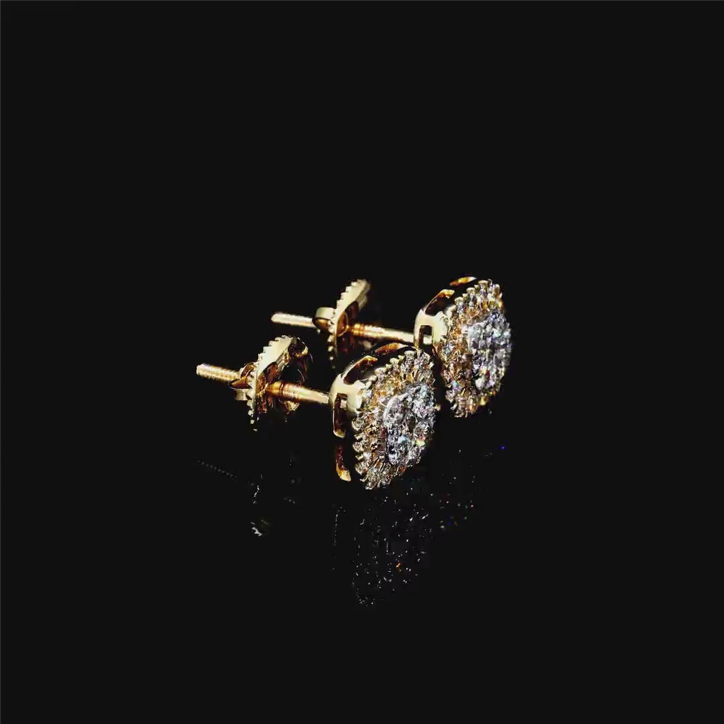 Square Halo Diamond Earrings
