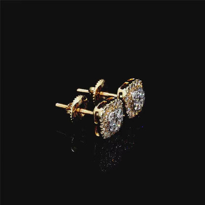 Square Halo Diamond Earrings