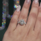 Oval-Cut Lab Diamond Halo Ring