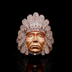 2CT Indian Head Natural Diamond Ring in 14KT Rose Gold