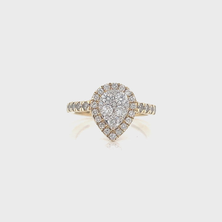 Diamond Drop Engagement Ring