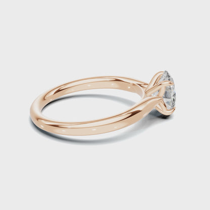Classic 1 CT Oval Solitaire Lab Diamond Ring