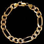 10MM Solid Figaro Bracelet 14K Gold