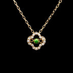 Clover Emerald and Diamond Charm Necklace