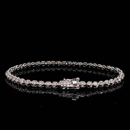 3MM Platinum Diamond Tennis Bracelet