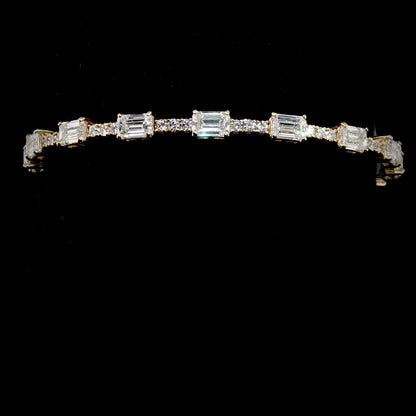 14K Yellow Gold Diamond Bangle Bracelet