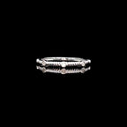 14K Gold and Diamond Dainty Textured Ring