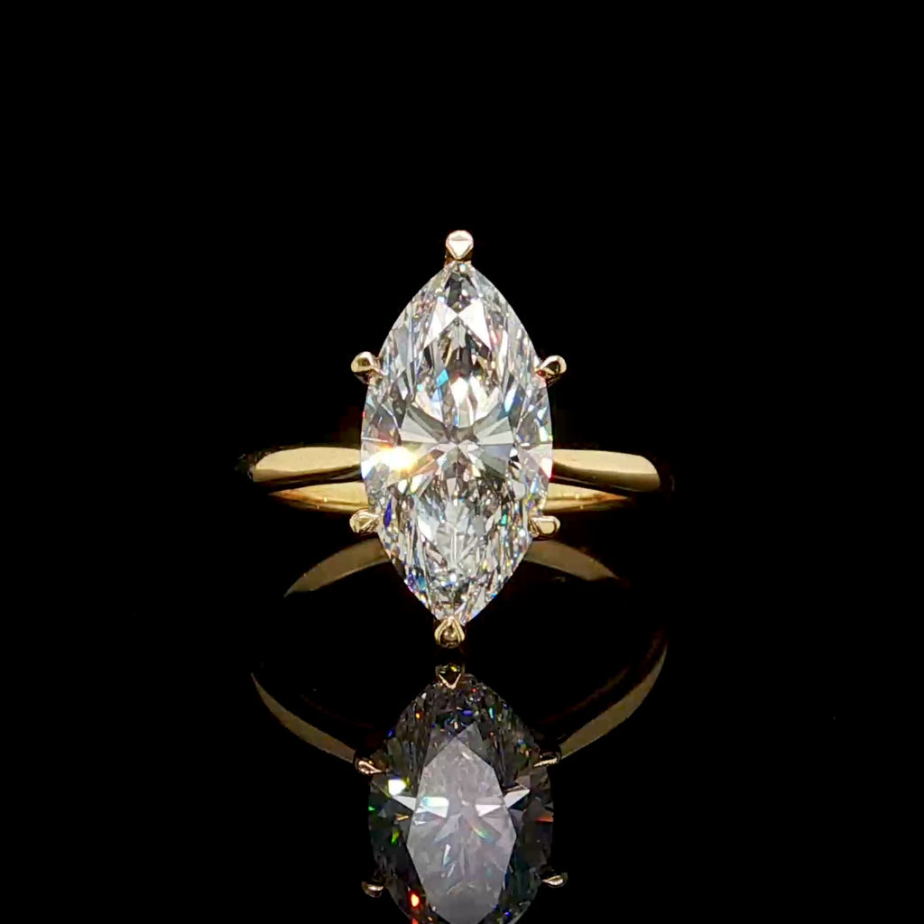 4CT Marquise Cut Diamond Solitaire Engagement Ring