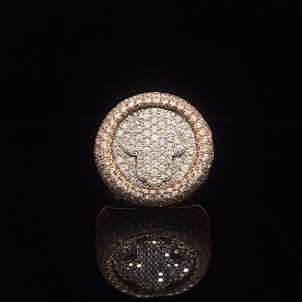7ct Diamond Rose Gold Mens Ring