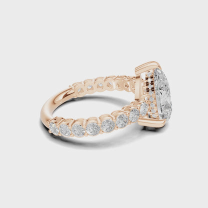 4 3/4 Pear Diamond Hidden Halo Eternity Ring
