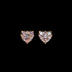 7MM Lab Diamond Heart Earrings 14K Gold