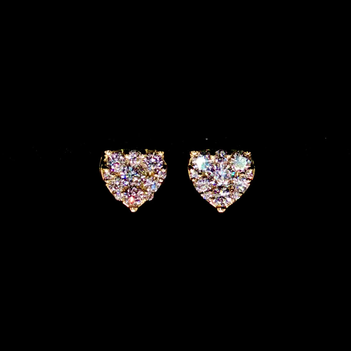 7MM Lab Diamond Heart Earrings 14K Gold