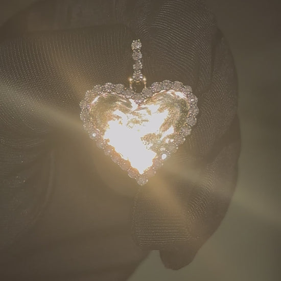 Single Row Diamond Photo Pendant