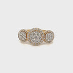Three Halo Women Diamond Ring