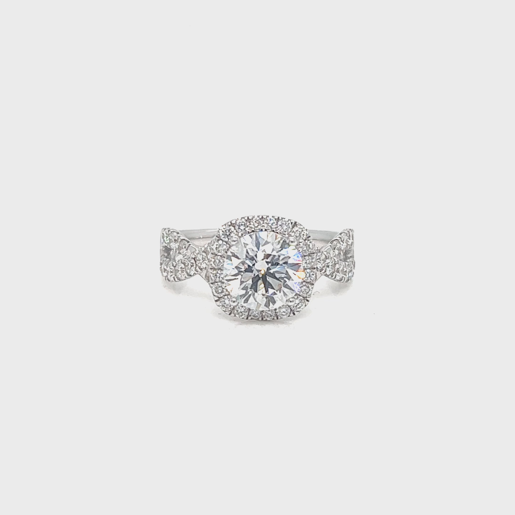 Cushion-Cut Lab Diamond Halo Ring