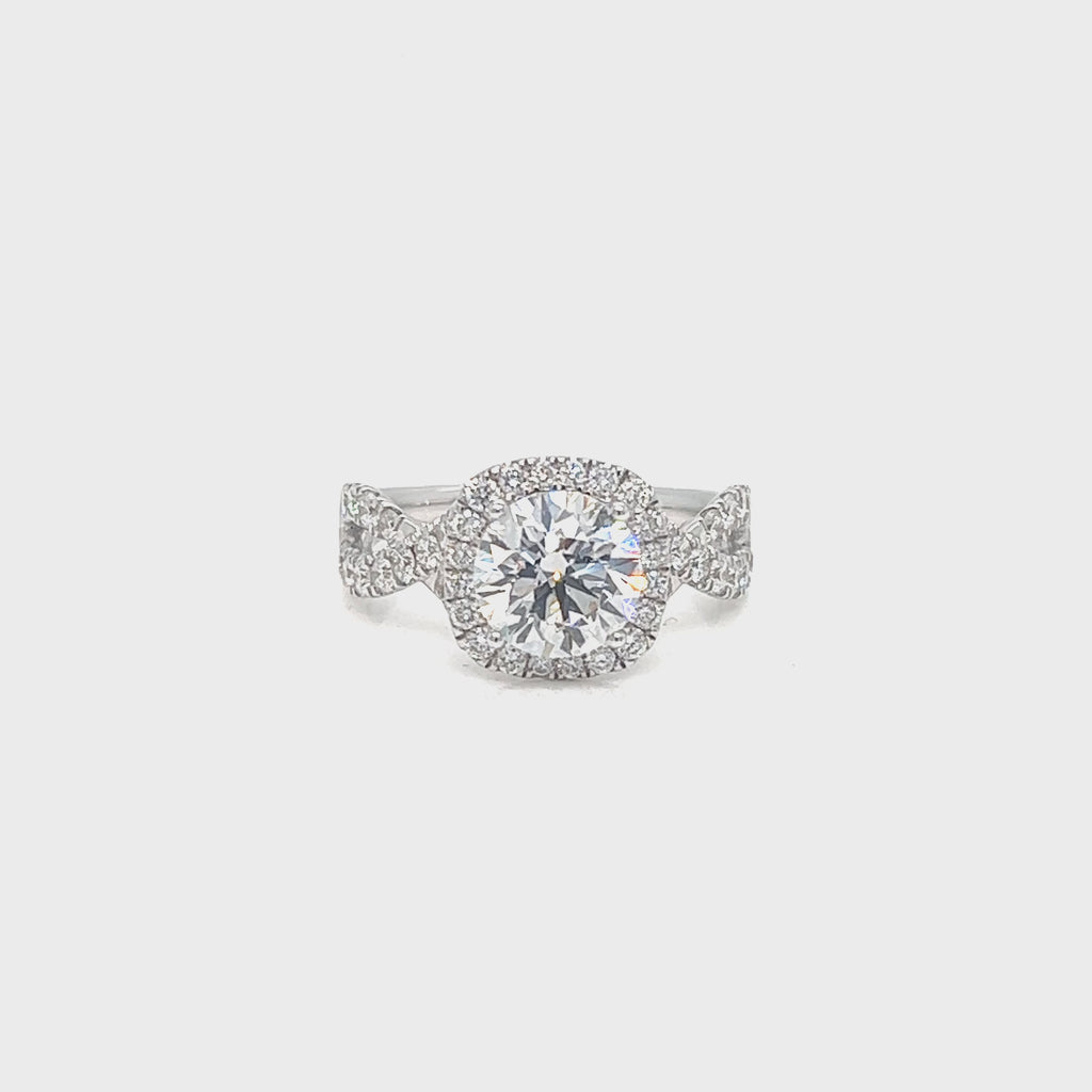 Cushion-Cut Lab Diamond Halo Ring