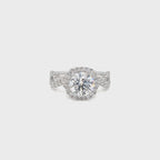 Cushion-Cut Lab Diamond Halo Ring