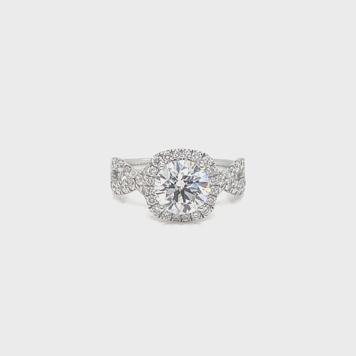 Cushion-Cut Lab Diamond Halo Ring