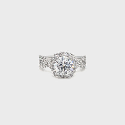 Cushion-Cut Lab Diamond Halo Ring